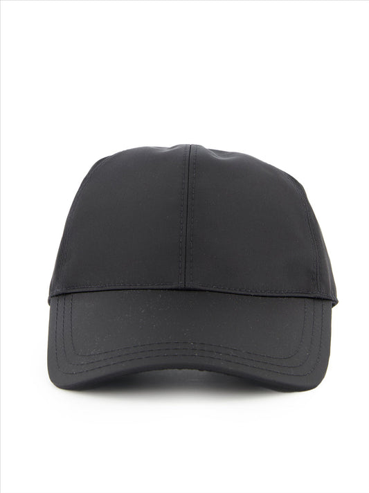 Prada cap, Re-Nylon cap, sustainable accessories, adjustable cap, black nylon cap