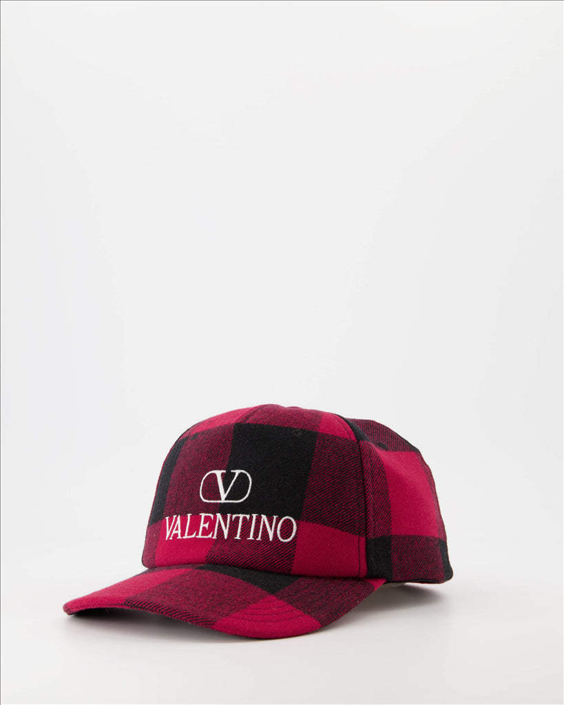 Valentino Cap, VLogo, Checkered, Luxury, Men's Accessory