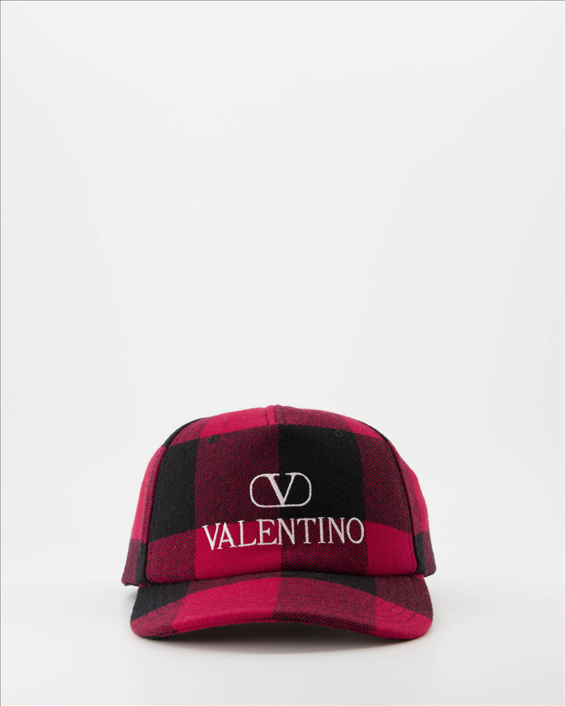 Valentino Cap, VLogo, Checkered, Luxury, Men's Accessory