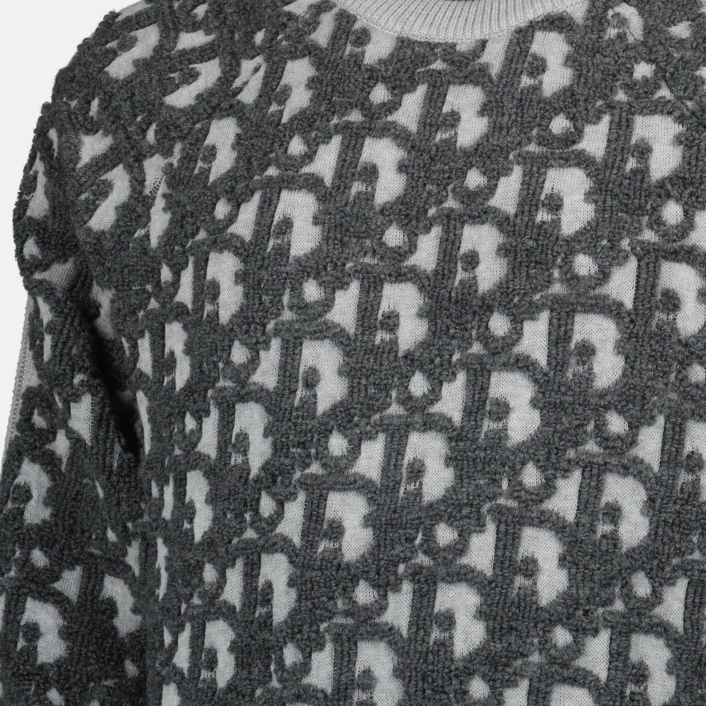 Dior Oblique sweater, Dior wool pullover, designer hoodie, jacquard logo sweater, luxury knitwear