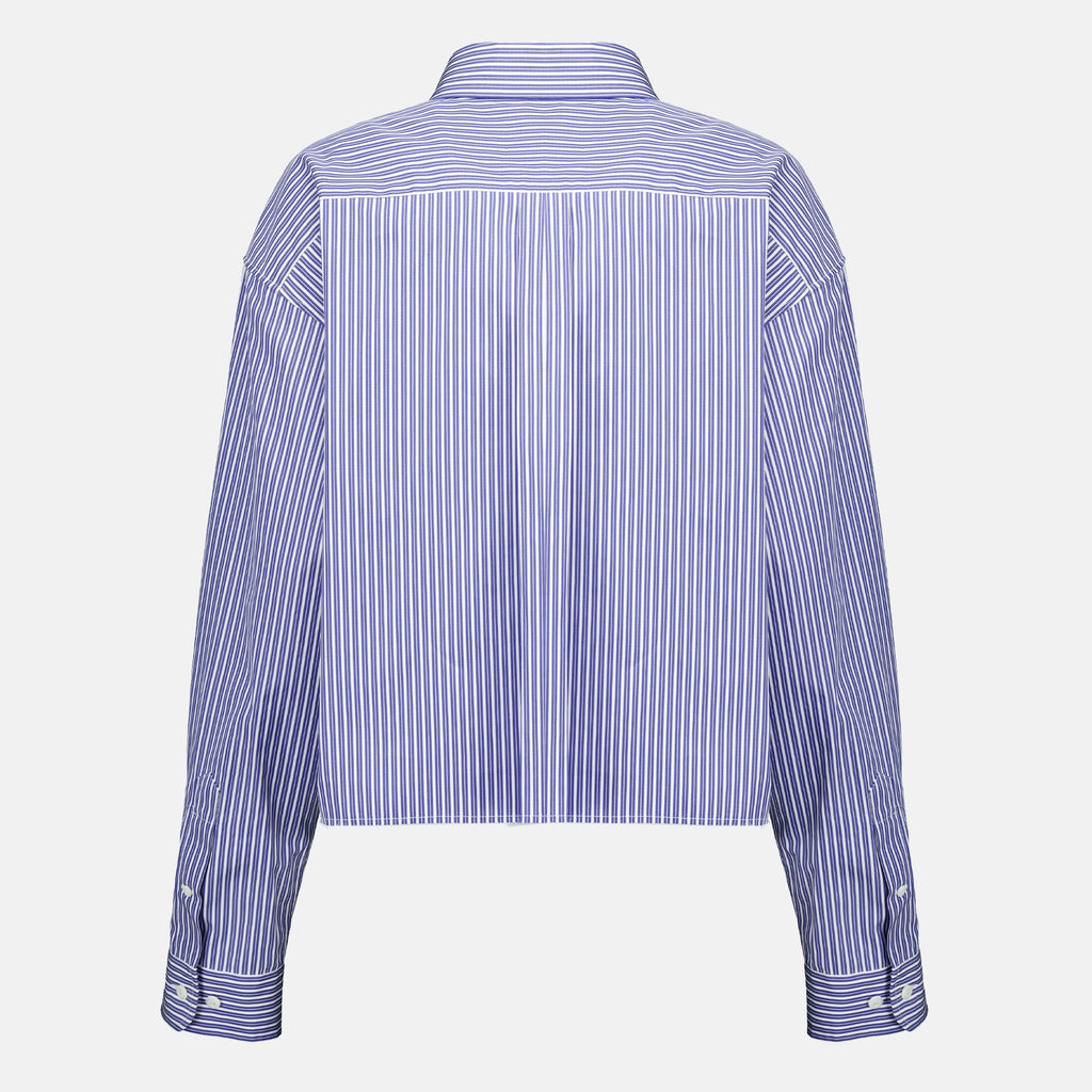 Marine Gestreifte Popeline Bluse