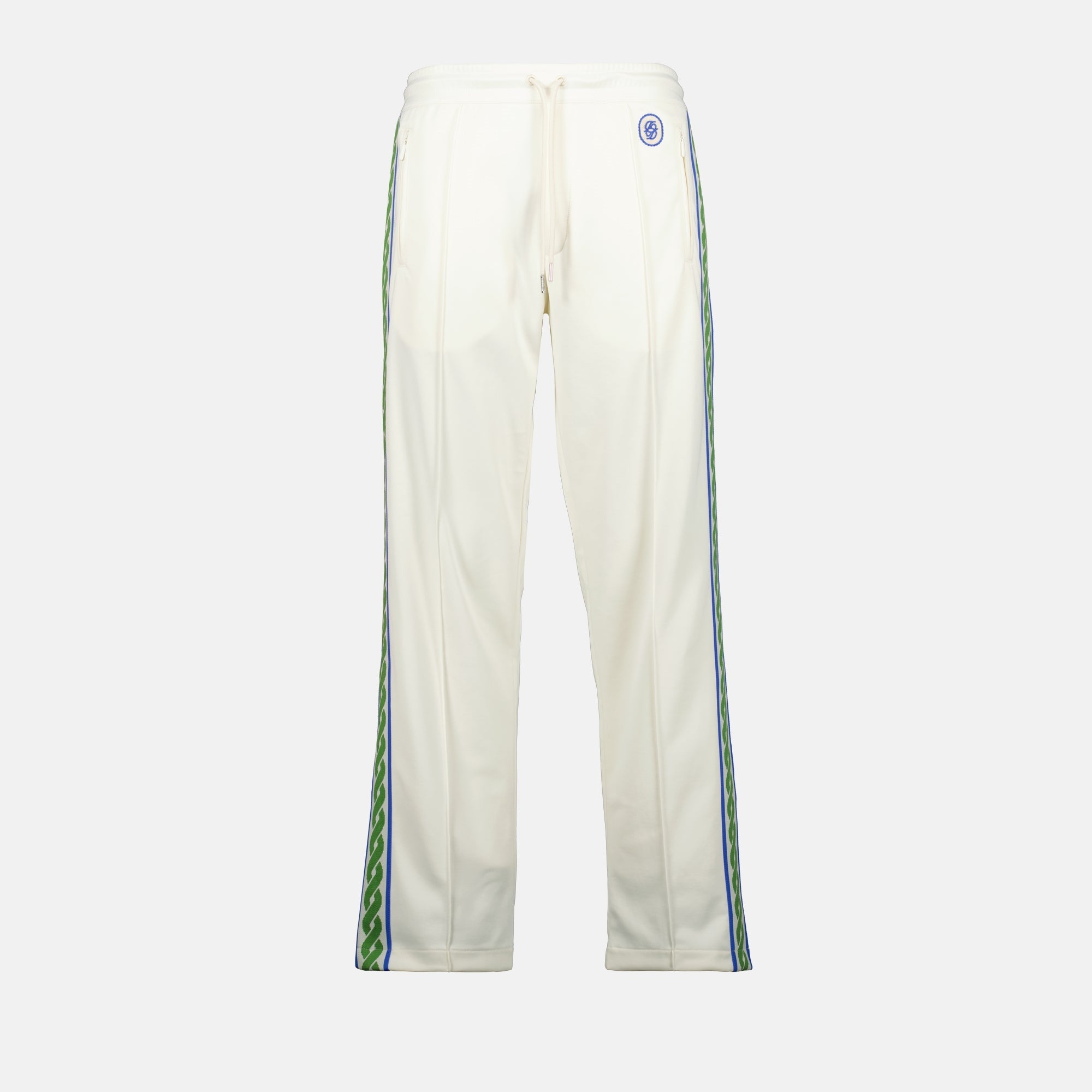 White Track Woven Sweatpants
