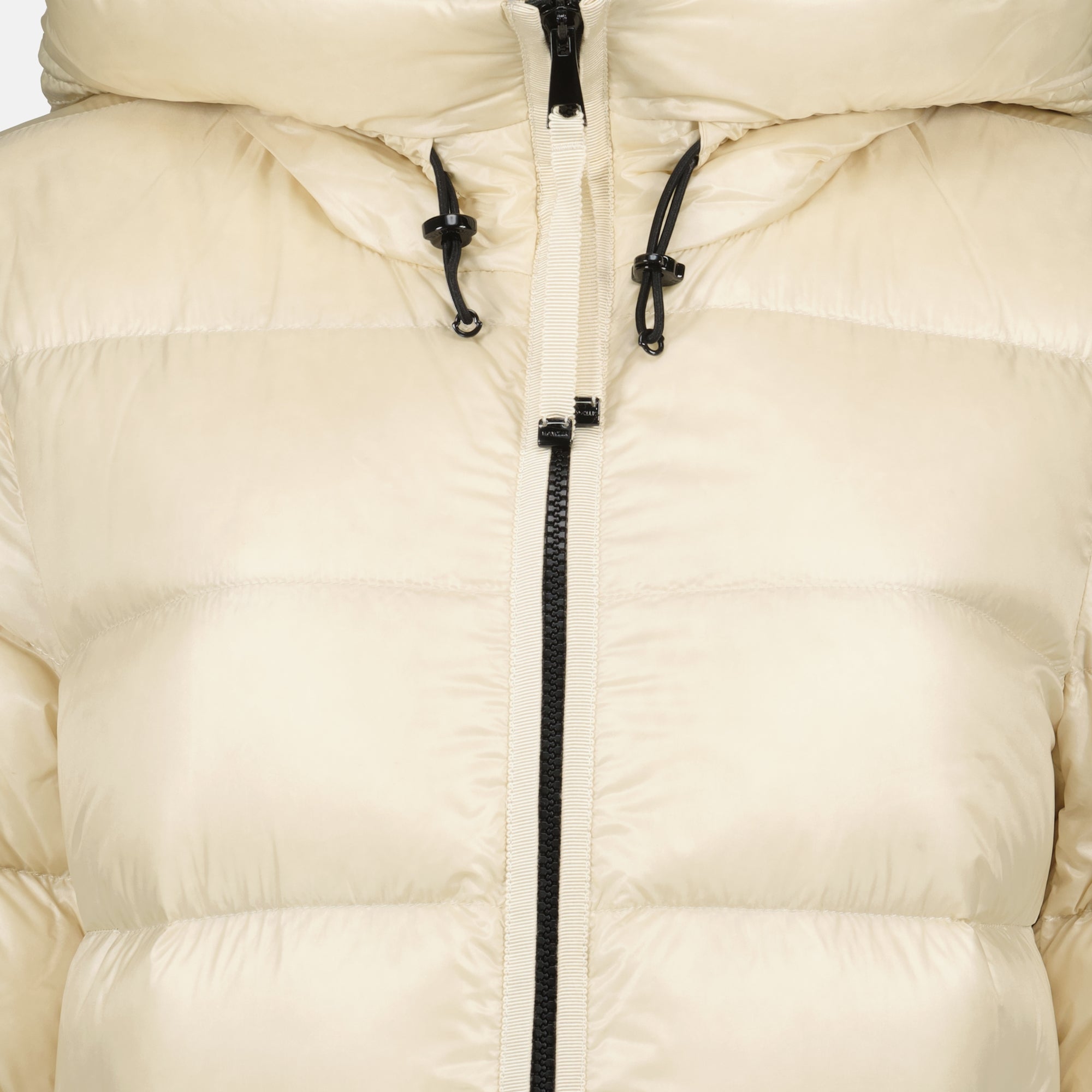 Moncler down jacket, Suyenne jacket, beige outerwear, Autumn-Winter fashion, mid-length women jacket