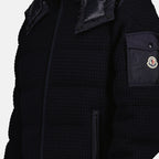Moncler, down jacket, navy blue jacket, luxury outerwear, autumn-winter fashion