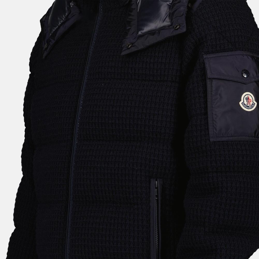 Moncler, down jacket, navy blue jacket, luxury outerwear, autumn-winter fashion