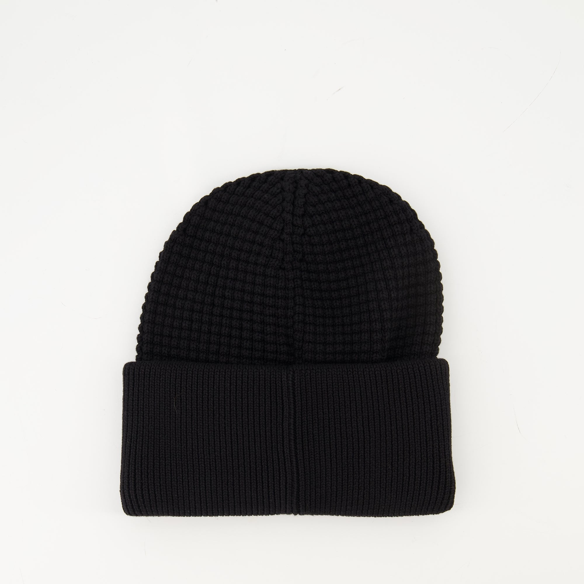 Moncler beanie, cotton hat, ribbed knit, black logo beanie, winter accessory