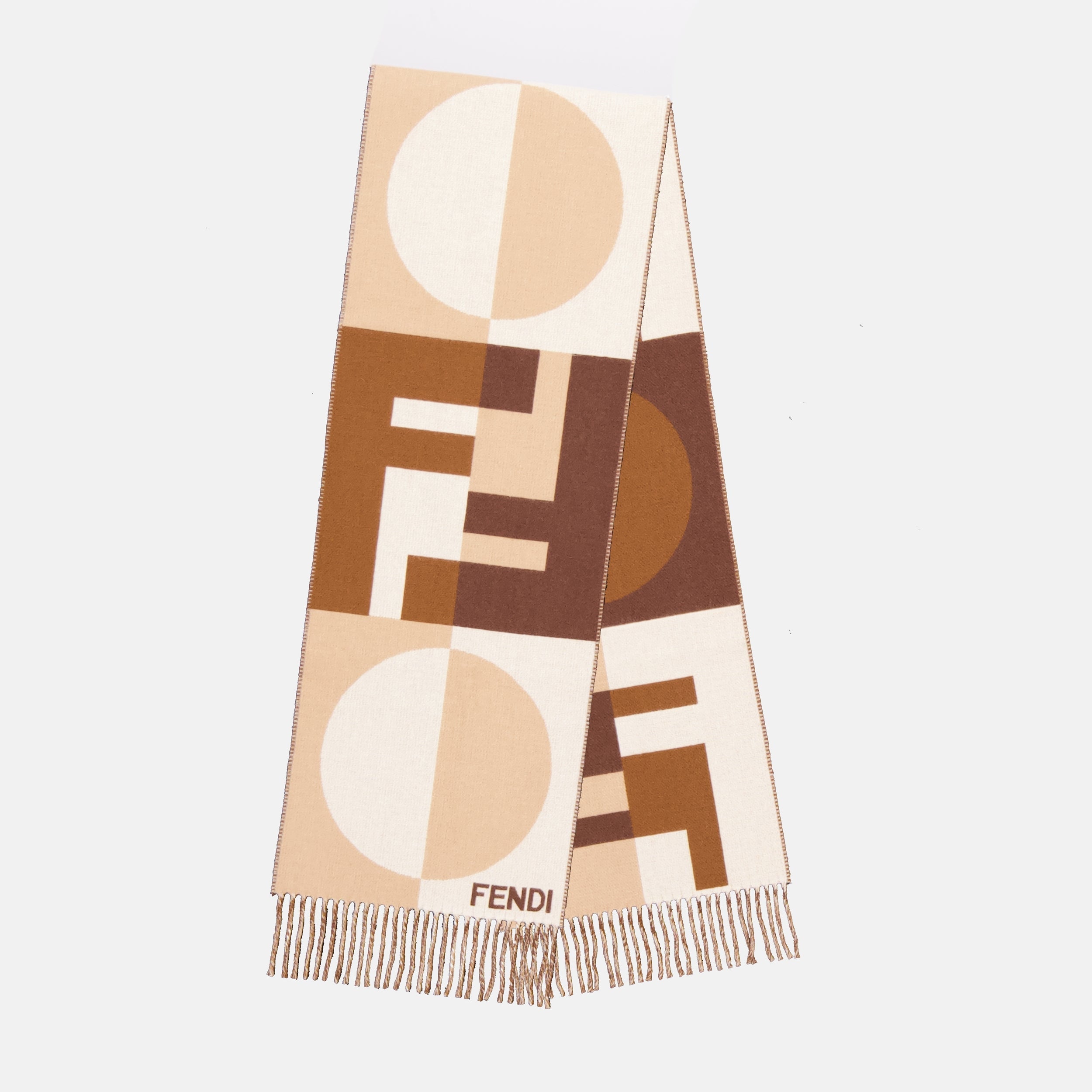 art deco brown scarf fendi women 15586451358076