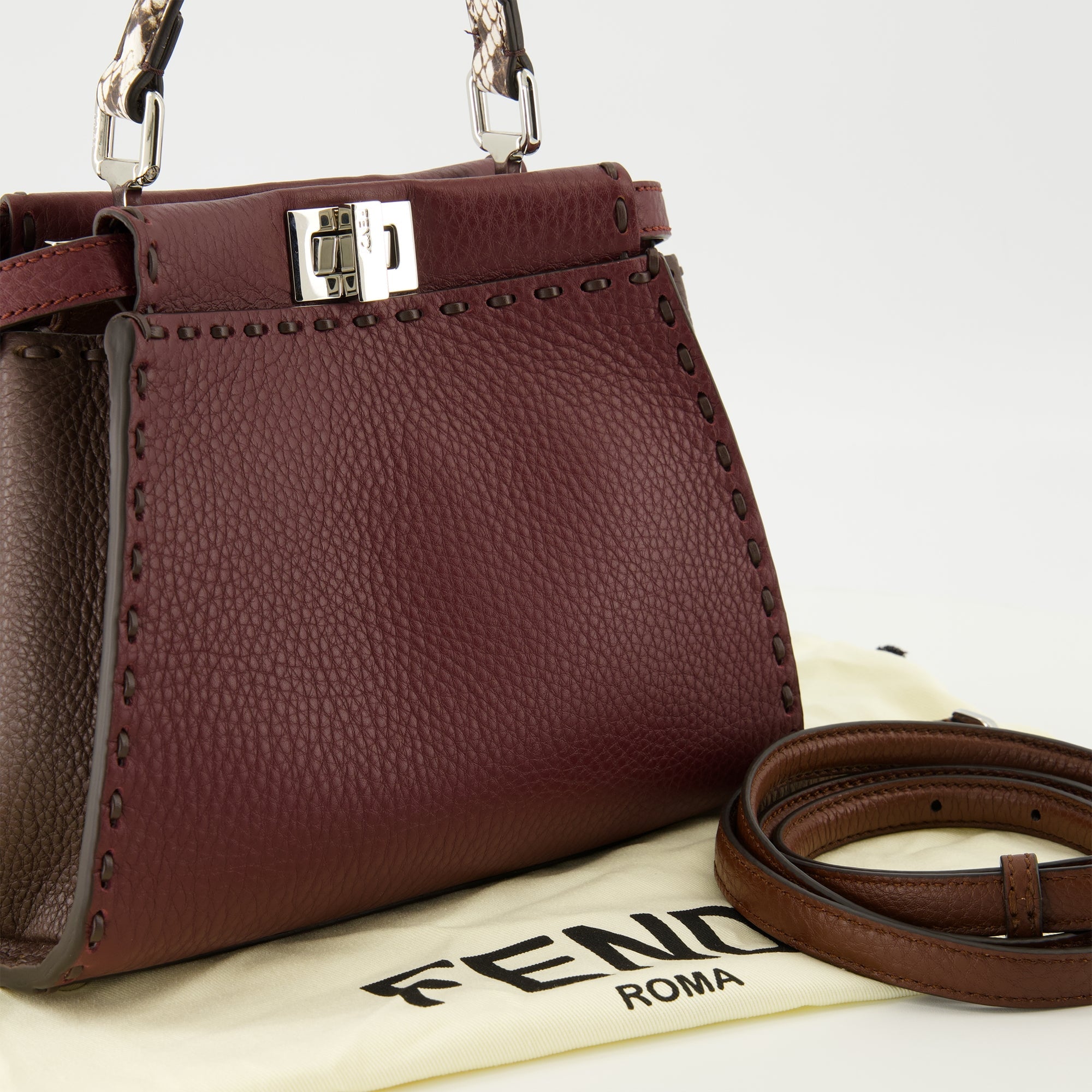 Mini Peekaboo Bordeaux Bag - Fendi | WE IN STYLE