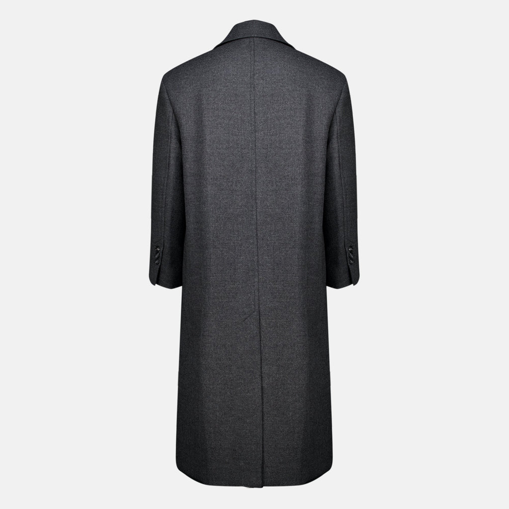 Cappotto lungo in lana grigia