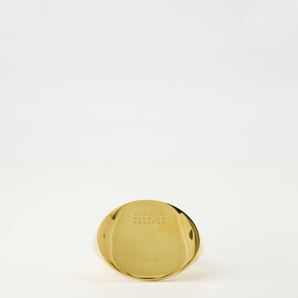 gold bracelet, Mm6 accessories, oval bracelet, engraved logo, autumn winter collection