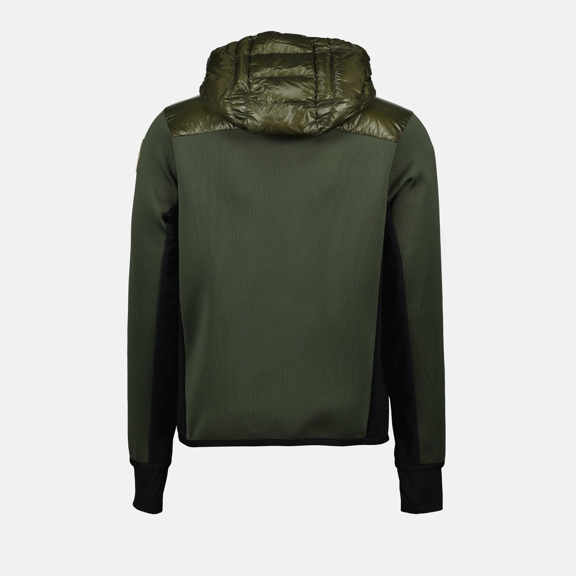 Khaki jacket, bi-material jacket, high collar jacket, dual-zip jacket, Moncler Grenoble jacket