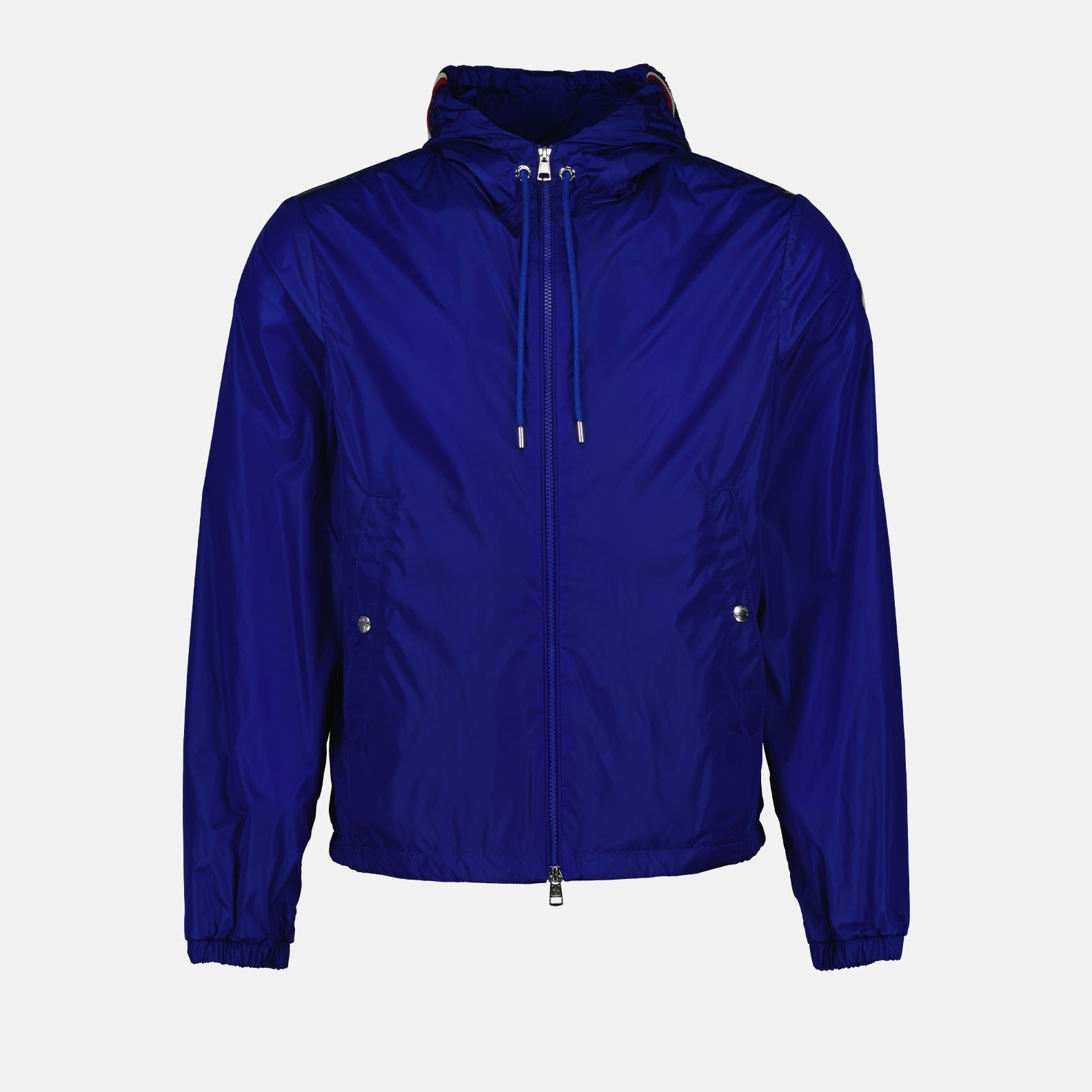 Moncler jacket, Grimpeurs collection, nylon outerwear, blue jacket, adjustable hood
