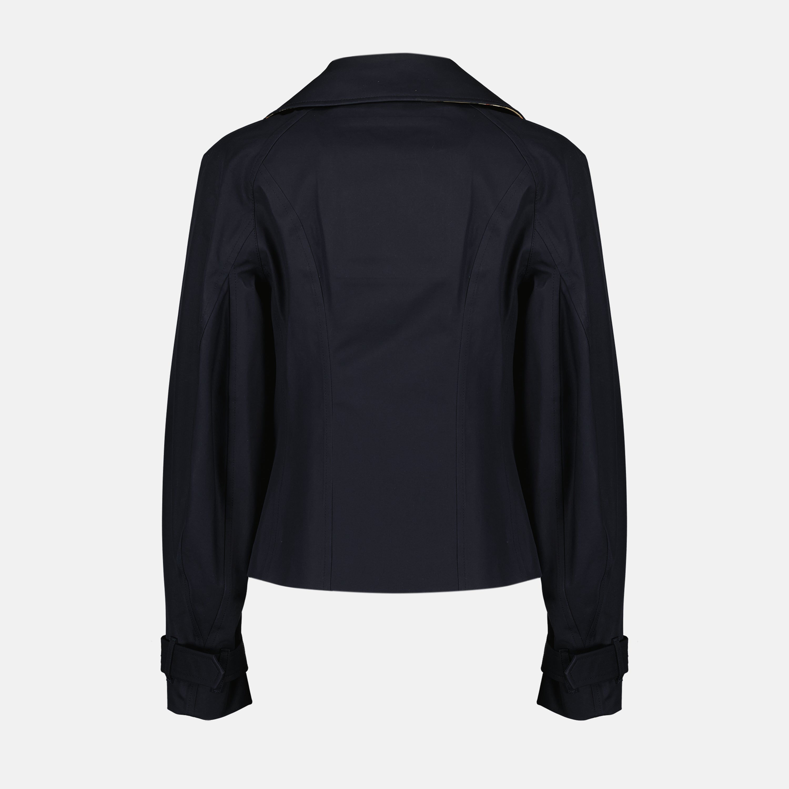 Burberry trench coat, navy blue coat, women's outerwear, cotton trench coat, Autumn-Winter 2025 collection