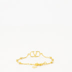 VLogo Bracelet, Valentino jewelry, Swarovski crystal bracelet, gold metal accessory, luxury bracelet