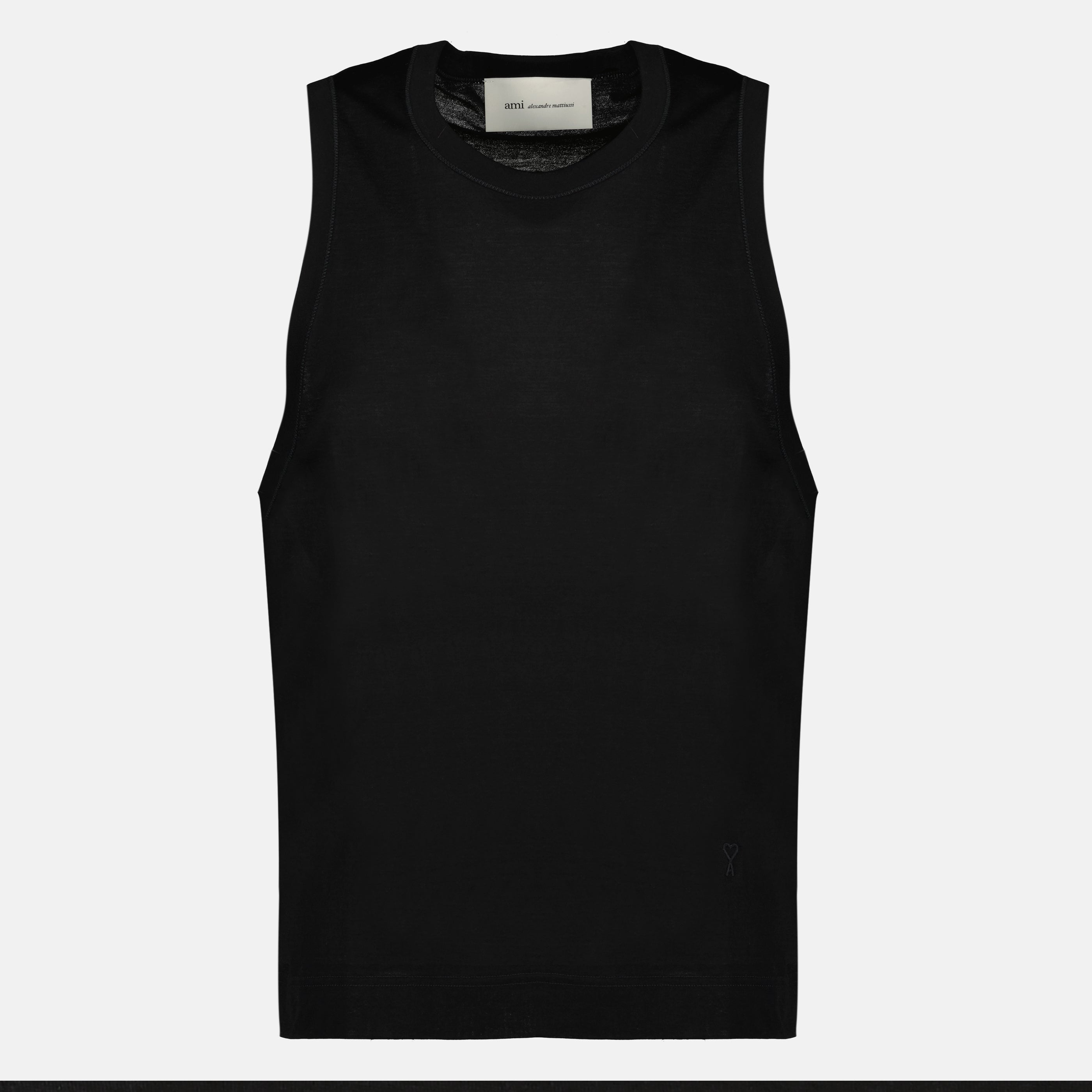 Black Cotton Tank Top
