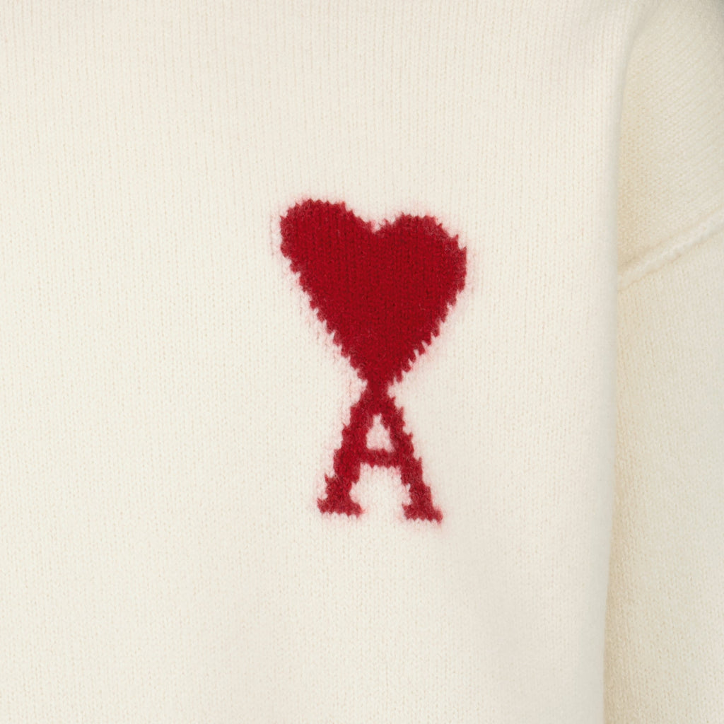 Imagem do Pull Ami de Coeur Beige da Ami PARIS para Unisexo - Temporada Primavera-Verão 2026 - Detalhe Vista 2