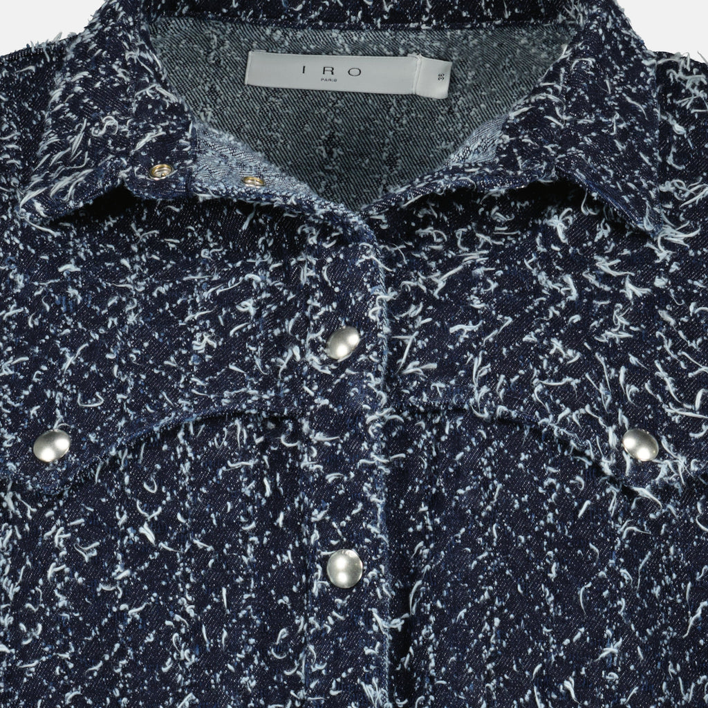 Denim Boucle Oversized Shirt