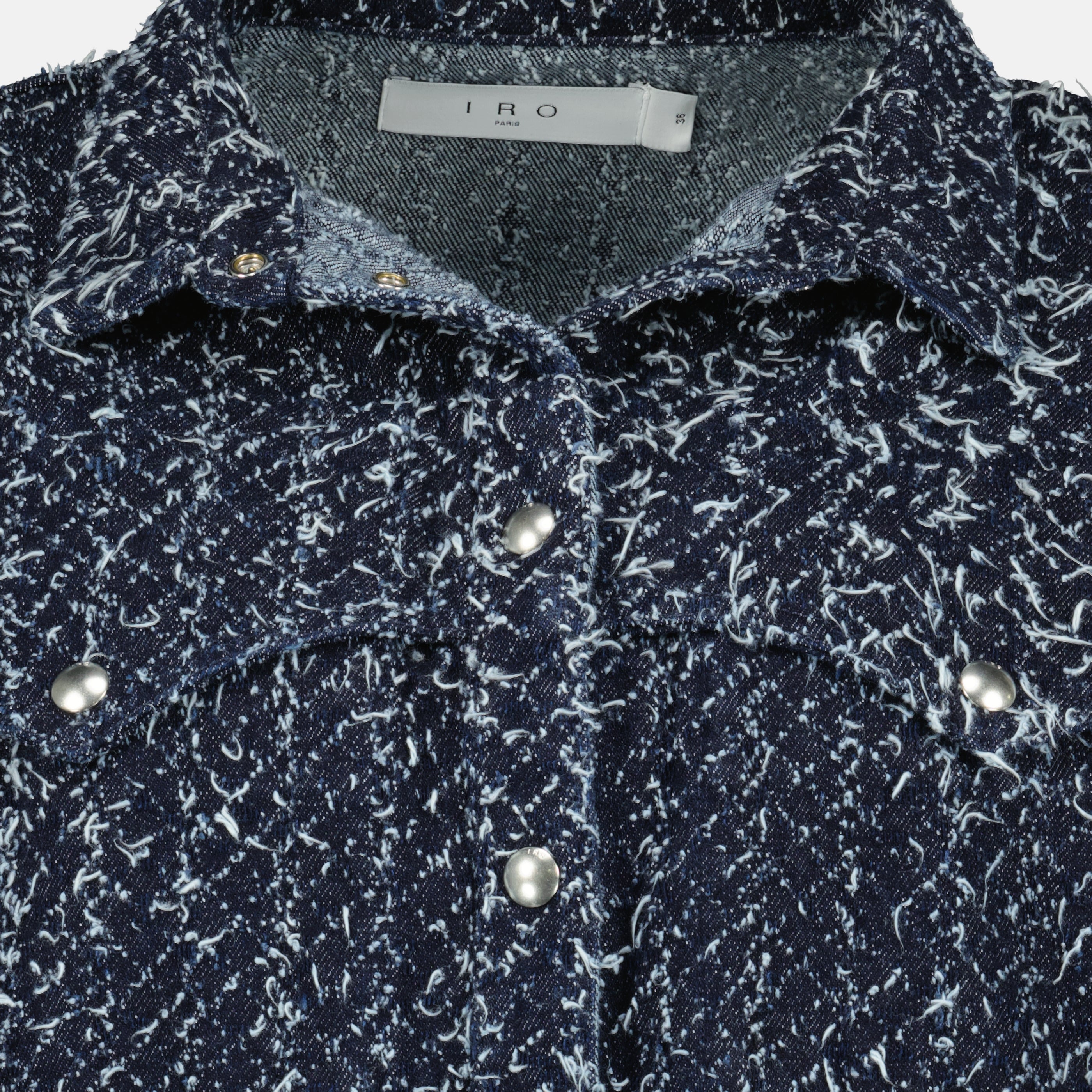 Denim Boucle Oversized Shirt