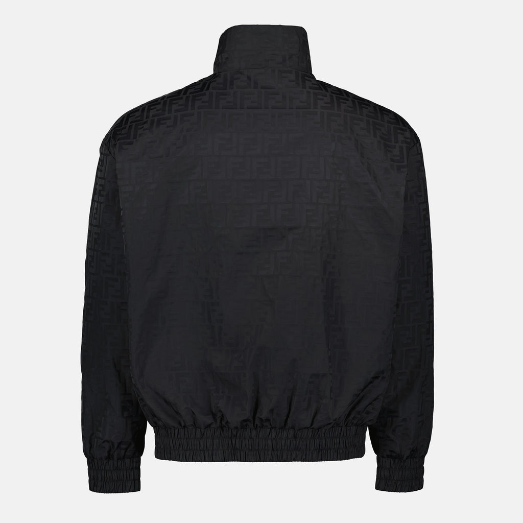 Fendi bomber jacket, black nylon jacket, FF print jacket, men's outerwear, autumn winter collection