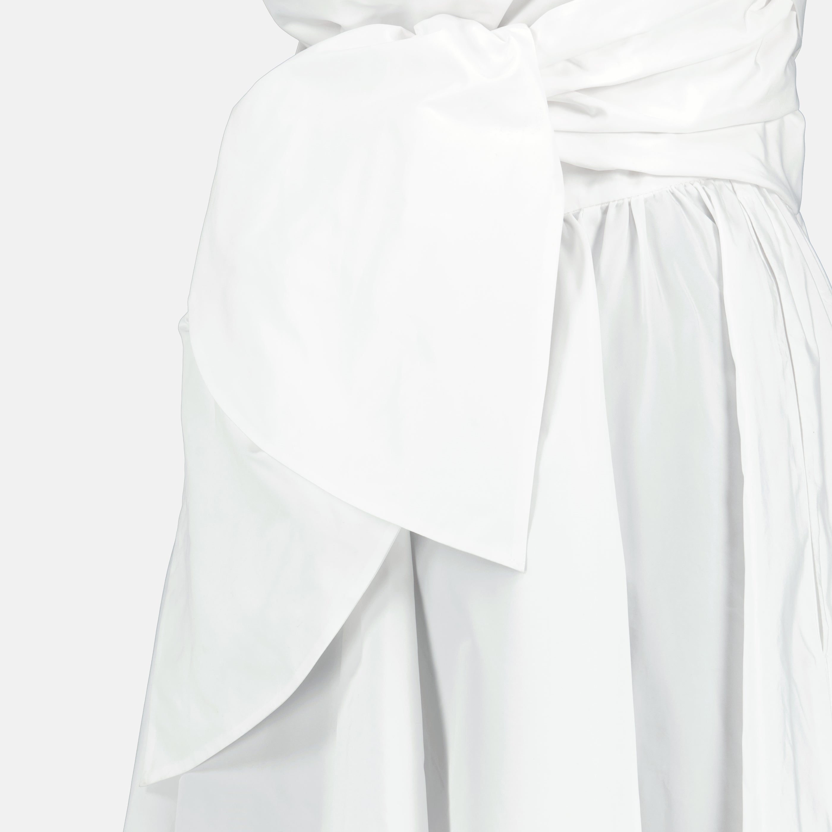Image of Robe Drapée Blanche en Faille Recyclé by Patou for Women - Season Spring-Summer 2026 - Detail View 2