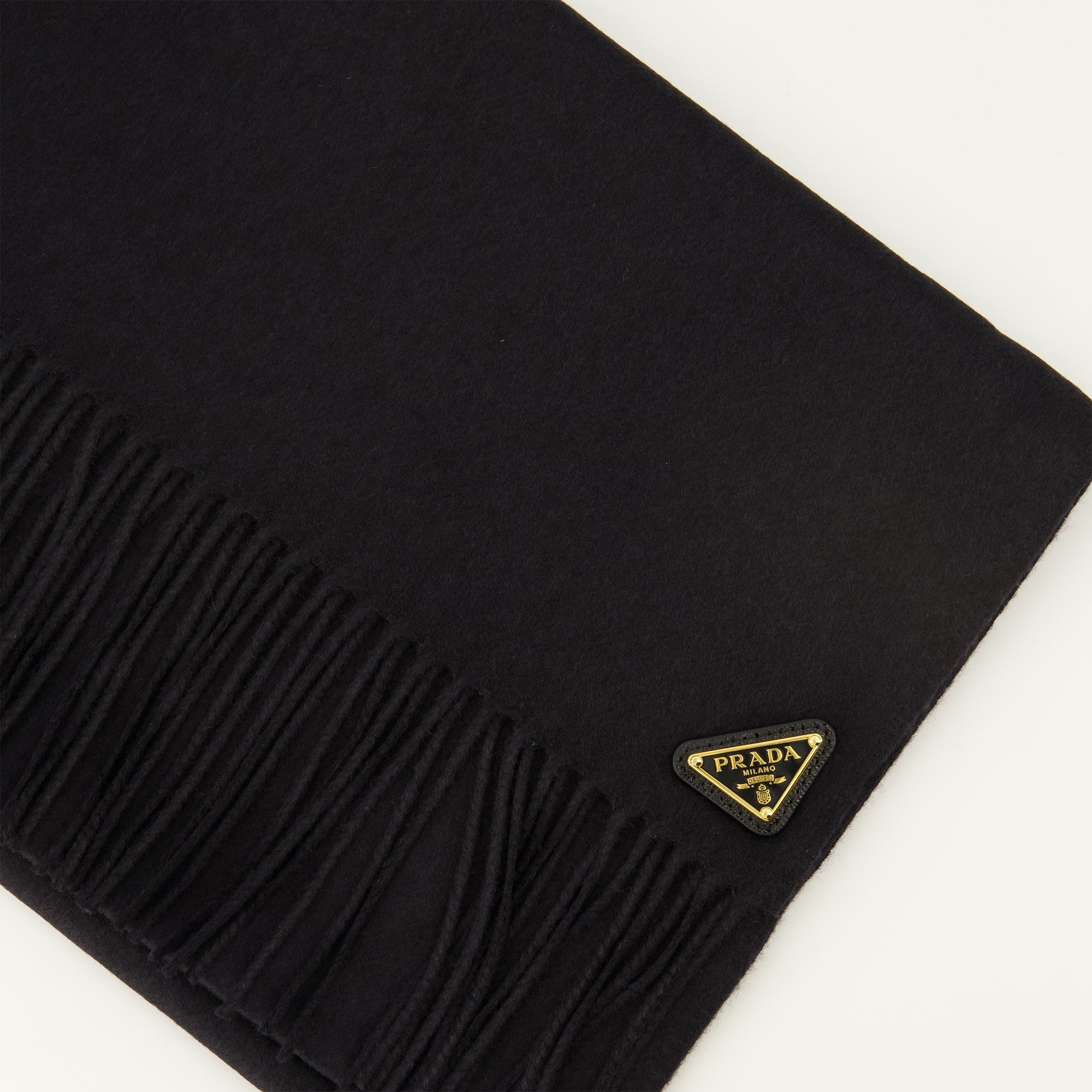 Prada scarf, silk cashmere scarf, black scarf, wool cashmere accessory, luxury scarf
