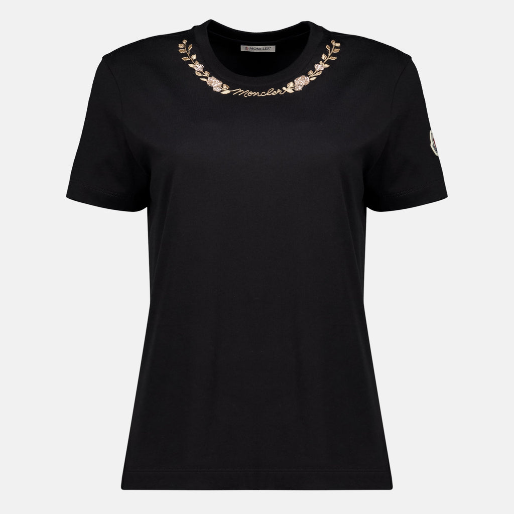 Schwarzes T-Shirt aus Baumwolle