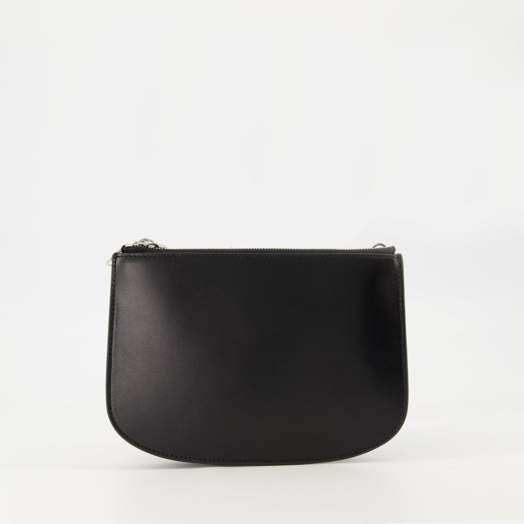 Diesel bag, 1DR Twin bag, black leather bag, zippered compartment bag, adjustable shoulder strap