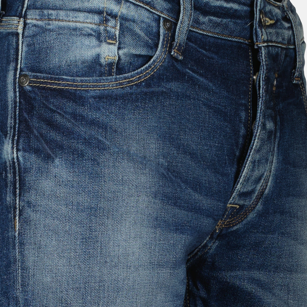 Jean Osaka, Japan Rag denim, straight cut jeans, five pocket design, blue denim