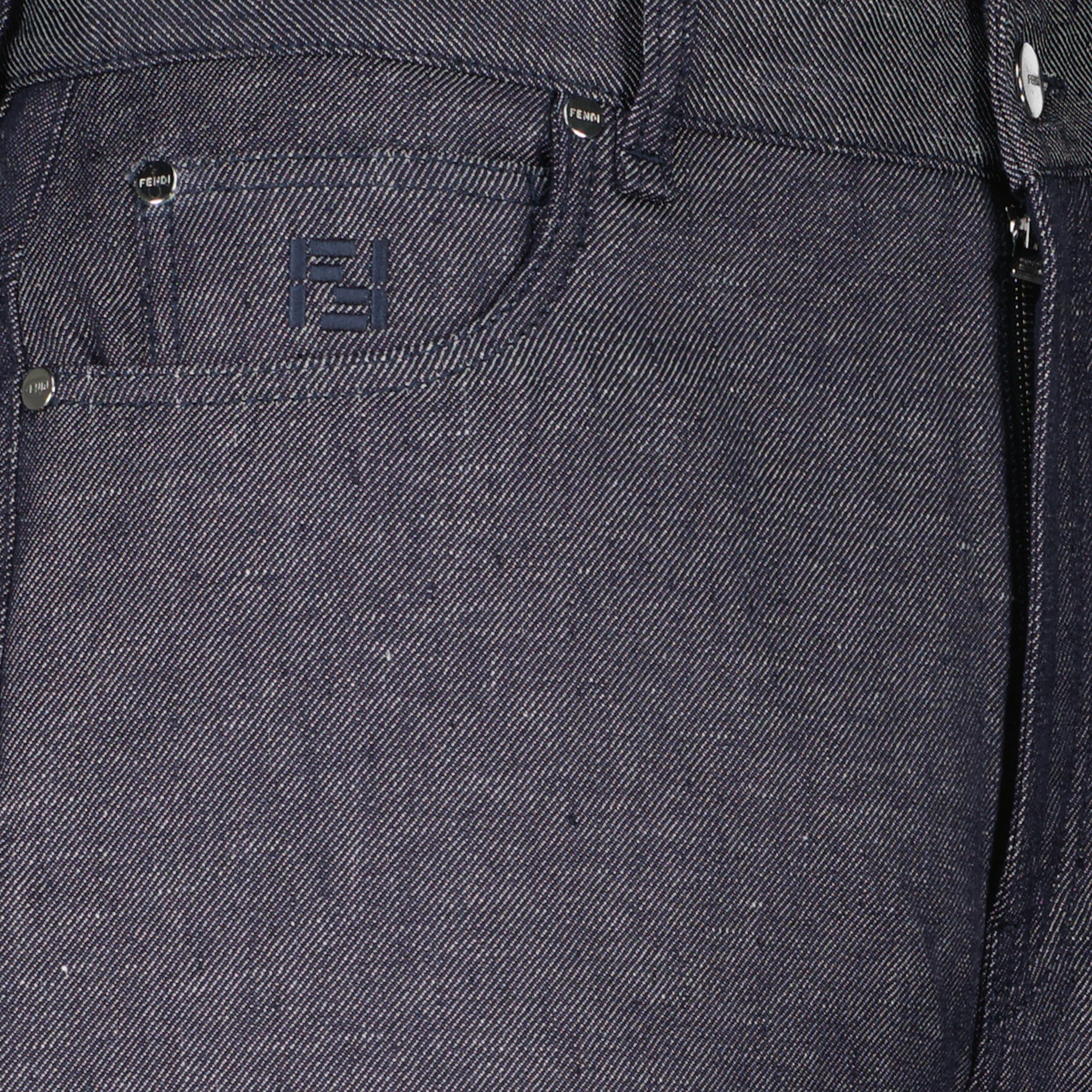 Image of Grey Blue Long Jean by Fendi for Men - Season Spring-Summer 2026 - Detail View 2
