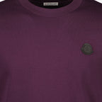 Image of Bordeaux Leather Logo T-Shirt by Moncler for Men - Season Autumn-Winter 2025 - Product detail view 3