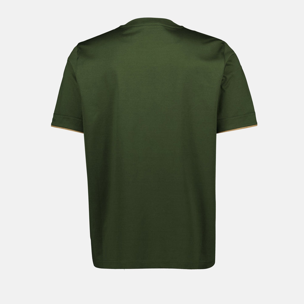Image of Kaki Border T-Shirt by Moncler for Men - Season Spring-Summer 2025 - Back View