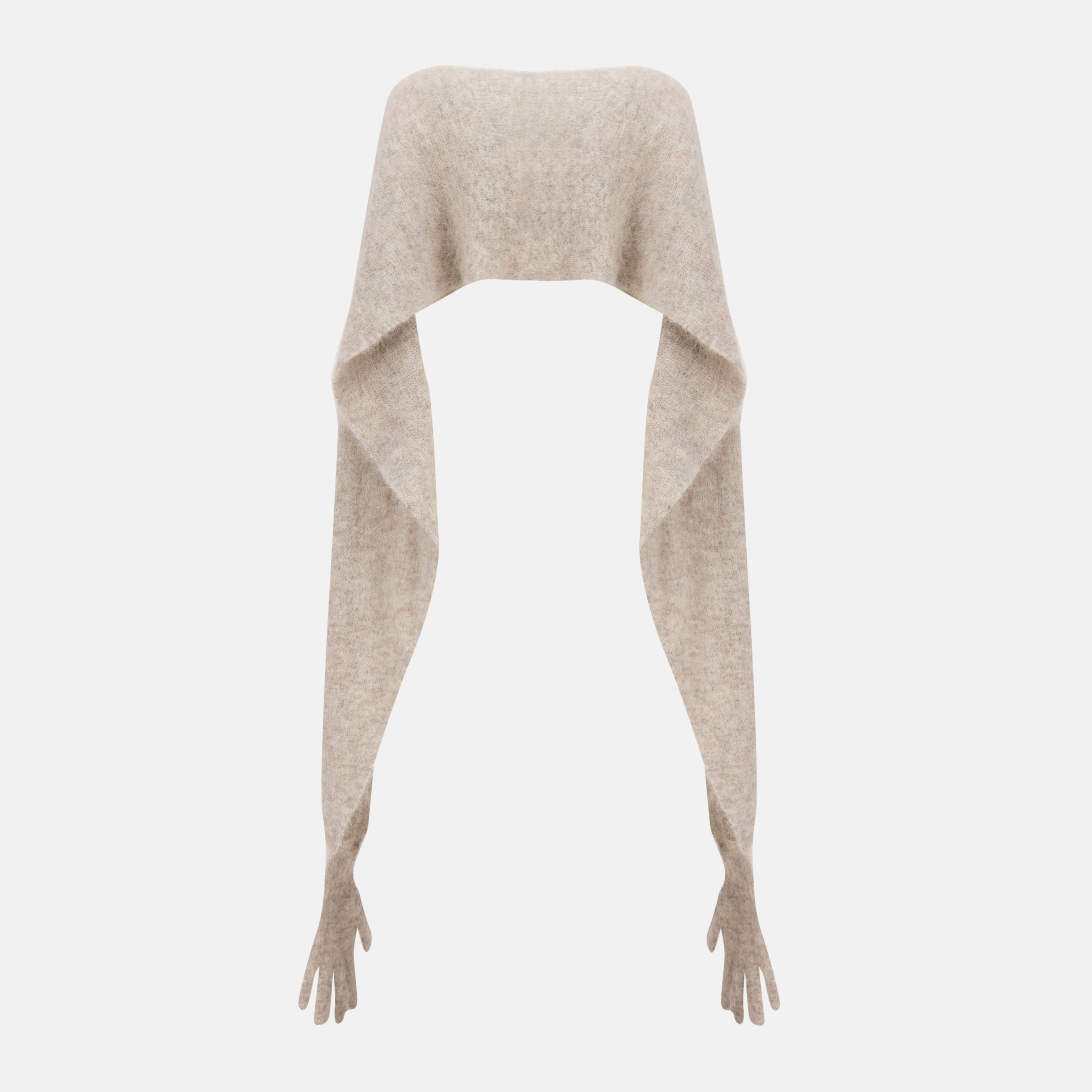 Moschino, beige gaiter scarf, integrated gloves, women's accessories, Autumn-Winter 2025