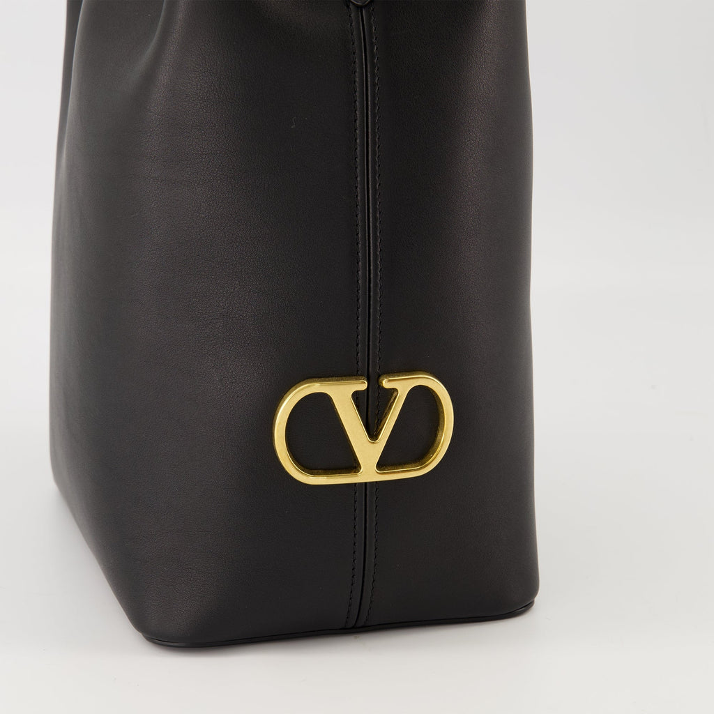 black bucket bag, Valentino Garavani, calf leather handbag, VLogo Signature, Autumn-Winter 2025 collection