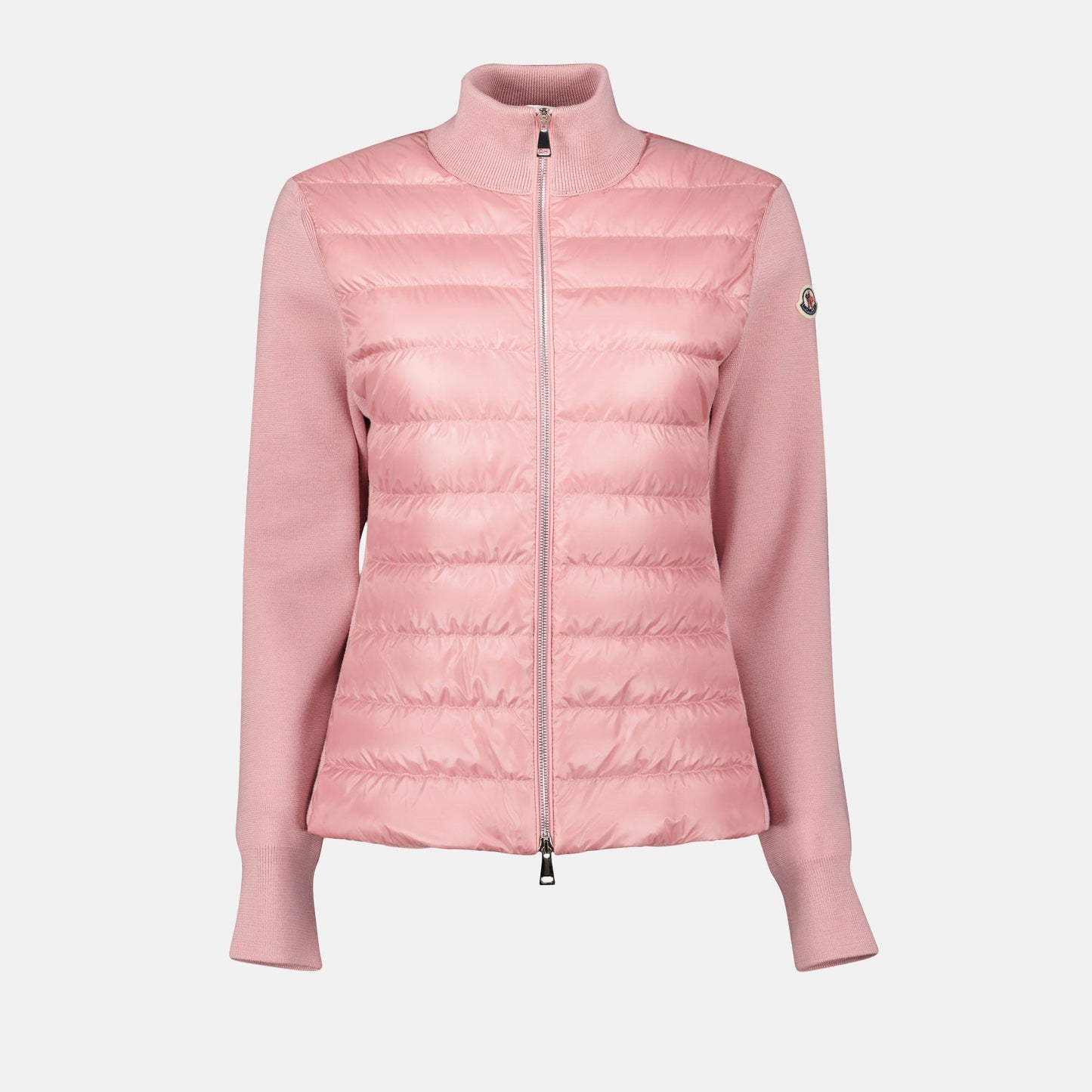 luxury quilted jacket, two-tone jacket, Moncler Autumn-Winter, high collar jacket, insulated outerwear