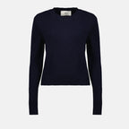 Pull en cachemire bleu marine avec cœur