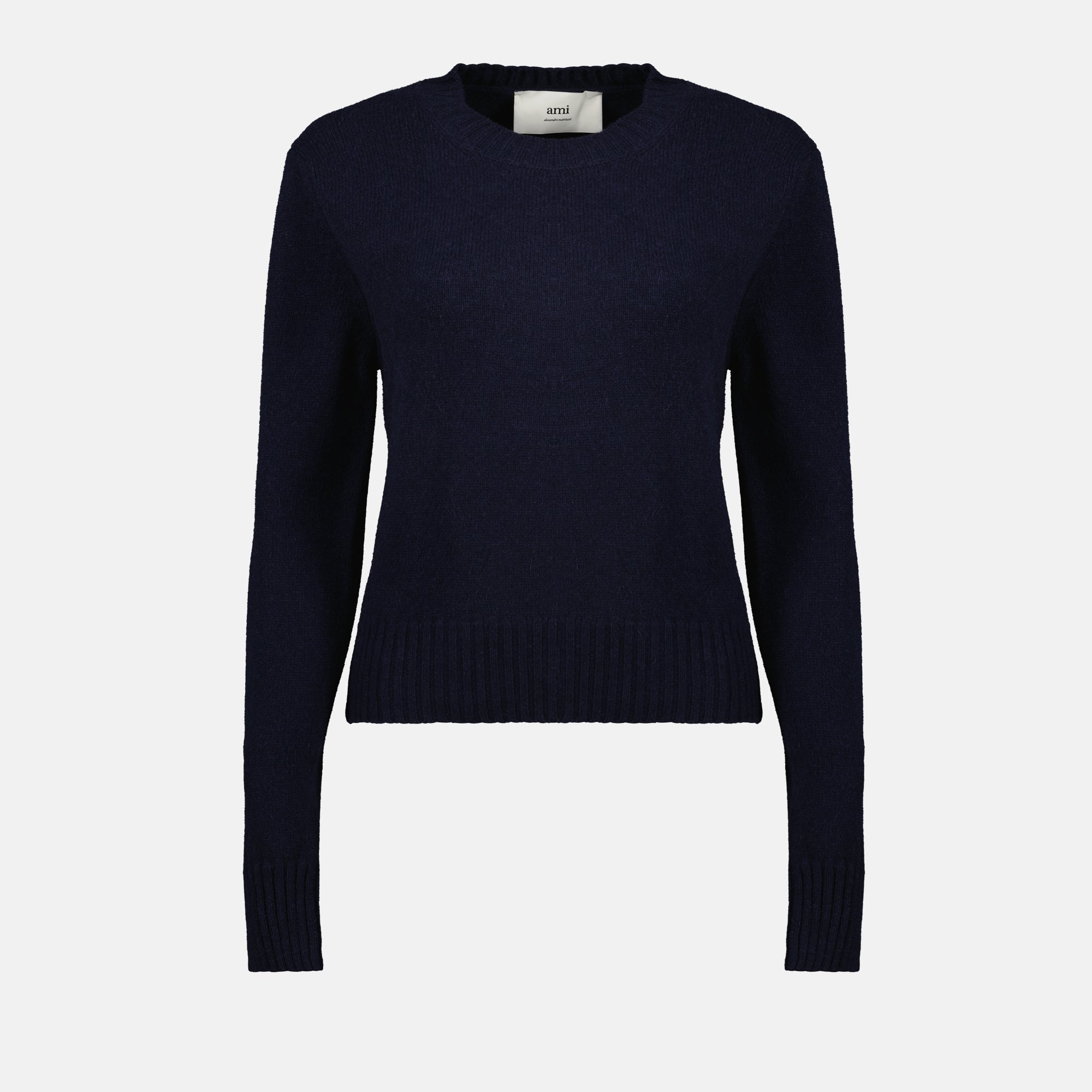 Pull en cachemire bleu marine avec cœur