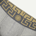 Medusa Greca, grey slip briefs, elastic band, Versace 2024, men's underwear