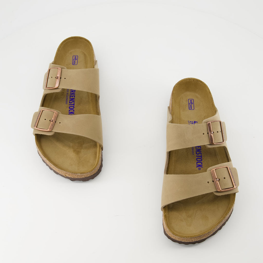 Birkenstock Arizona Sandals, beige sandals, men's footwear, comfortable sandals, anatomical footbed sandals