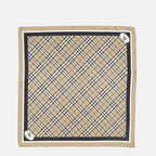Image of Cavalier Check Silk Scarf by Burberry for Unisex - Season Autumn-Winter 2025 - Front View