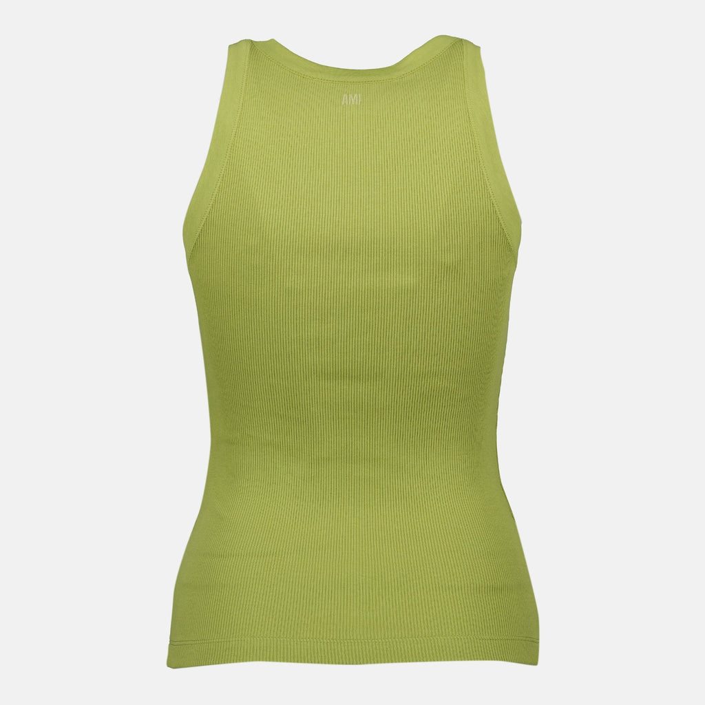 アミ・パリスの女性用アミ・ド・クール・カーキタンクトップの画像 - シーズン2026年春夏 - 後面ビュー