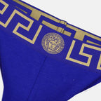Medusa Greca, blue jockstrap, Versace underwear, Fall-Winter 2024, cotton elastane blend