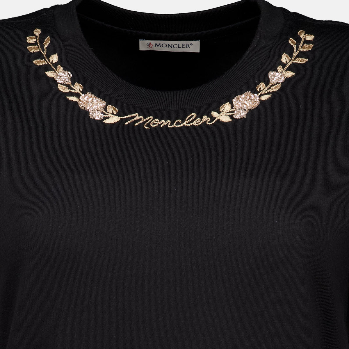 Schwarzes T-Shirt aus Baumwolle