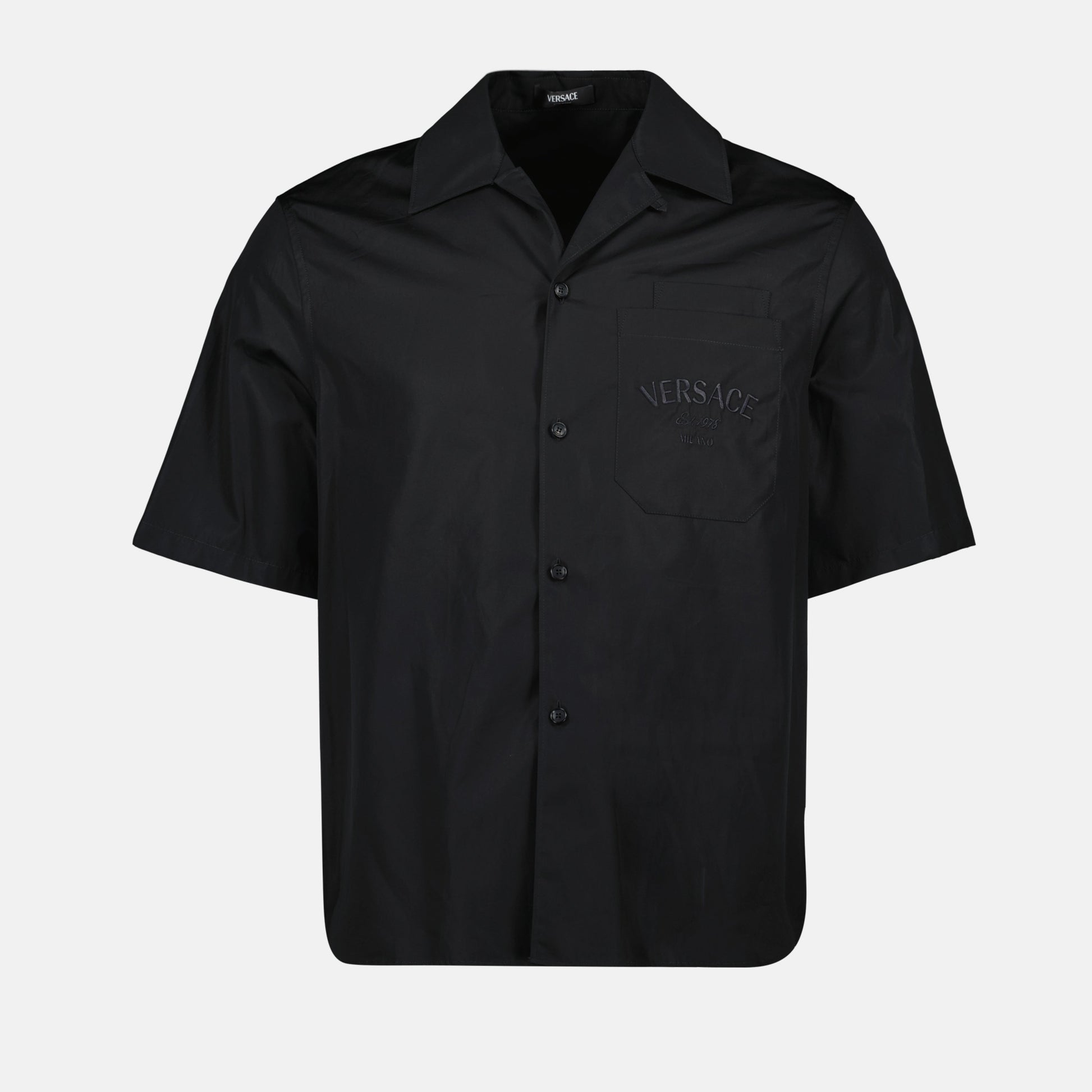 La Coupe des Dieux shirt, poplin shirt, black and yellow shirt, short sleeve shirt, embroidered logo shirt