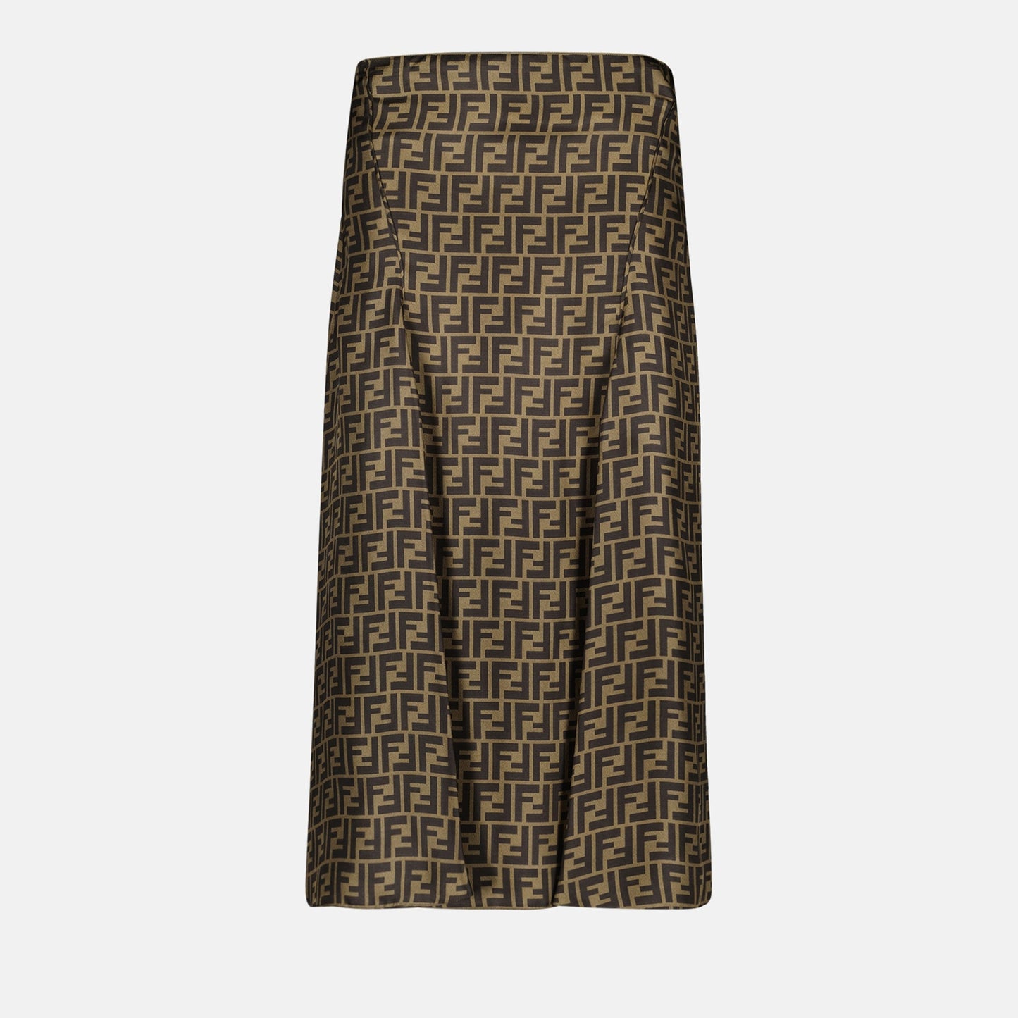 Silk twill skirt, FF Pattern, Fendi skirt, luxury fashion, Autumn-Winter 2024