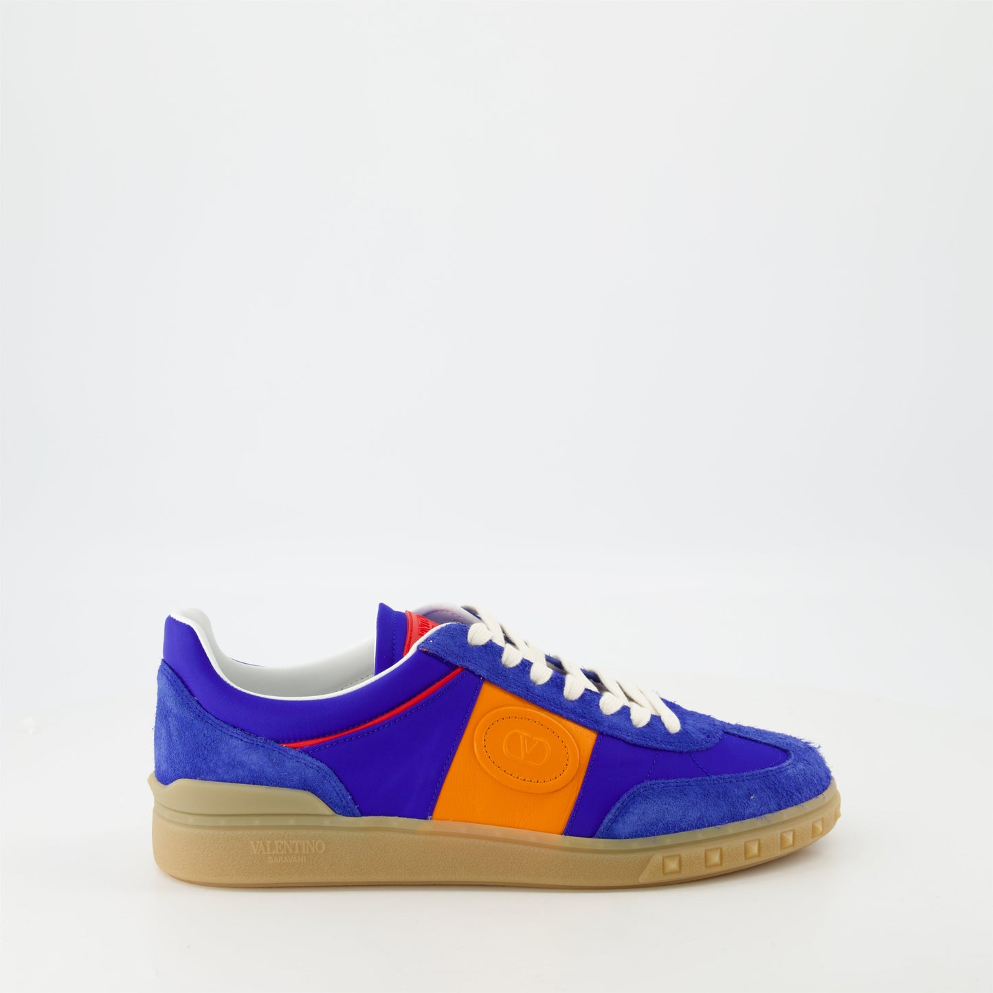 blue leather baskets, Valentino Garavani sneakers, men's footwear, stylish casual shoes, designer sneakers