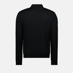 black wool turtleneck, Diesel sweater, embroidered logo, Autumn-Winter collection, men's fashion