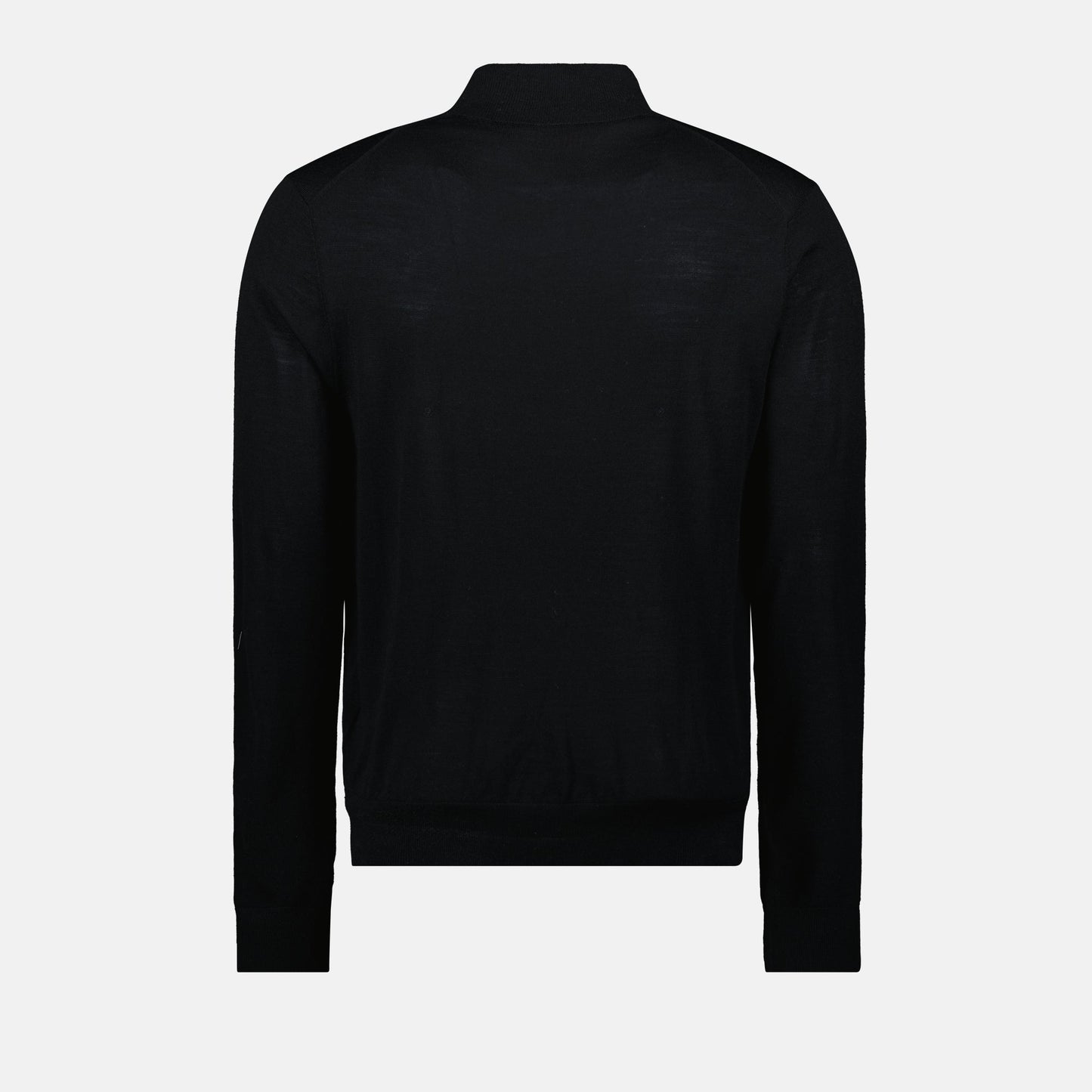 black wool turtleneck, Diesel sweater, embroidered logo, Autumn-Winter collection, men's fashion