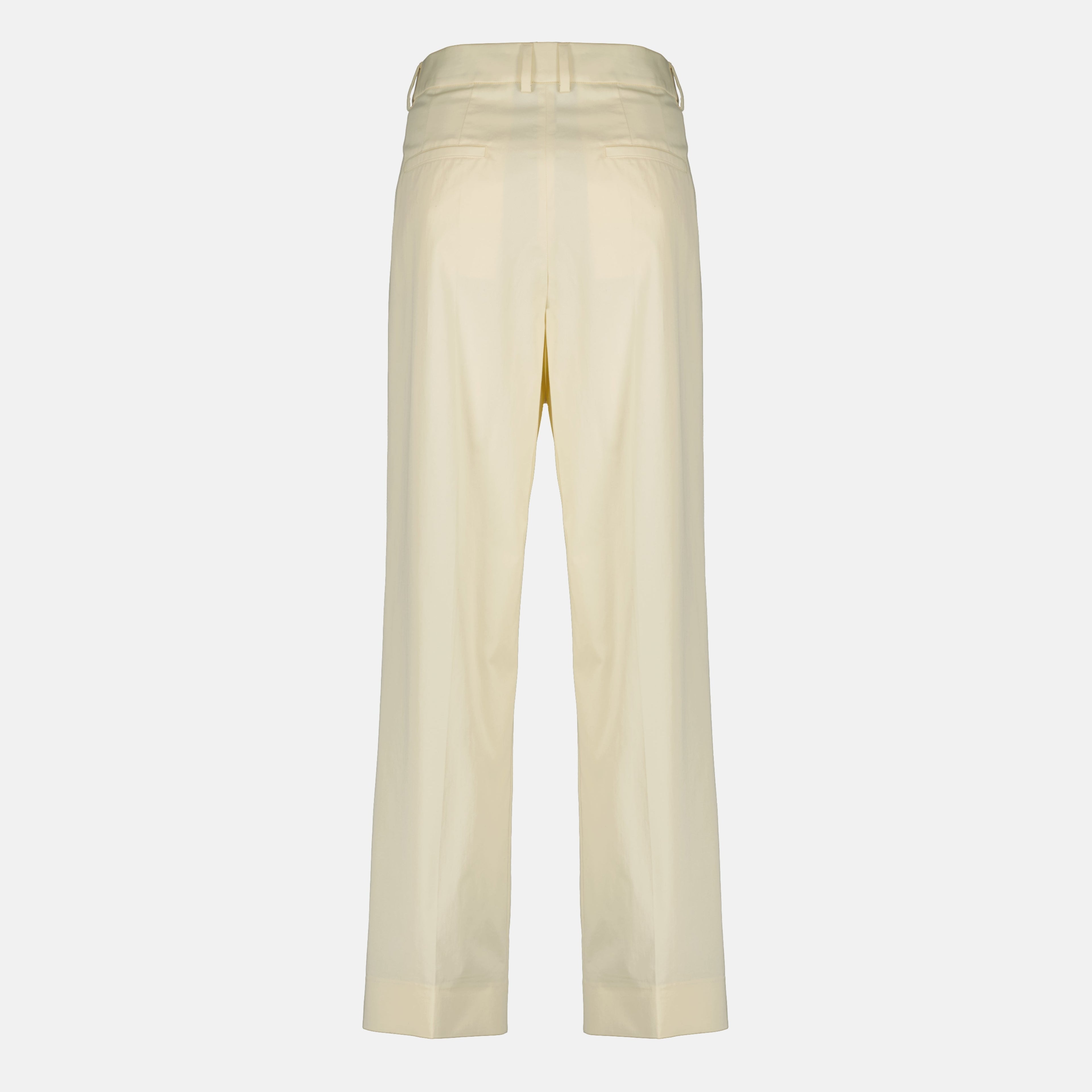 Wide Leg Cotton Gabardine Trousers