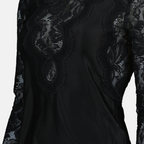 blouse, satin blouse, lace blouse, black blouse, embroidered lace