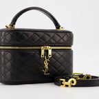 Gaby Vanity Case, Saint Laurent handbag, lambskin leather bag, designer vanity case, fashion accessory